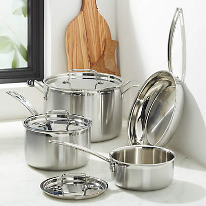7-Piece Tri-Ply Stainless Steel Cookware Set