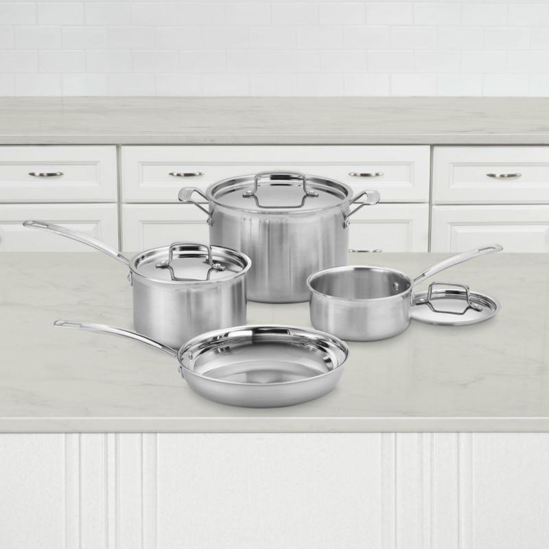 Cuisinart ® MultiClad Pro™ -piece Tri-Ply Stainless Steel Cookware Set