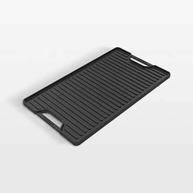 View Cuisinart ® Reversible 2-in-1 Cast Iron Grill/Griddle Plate details