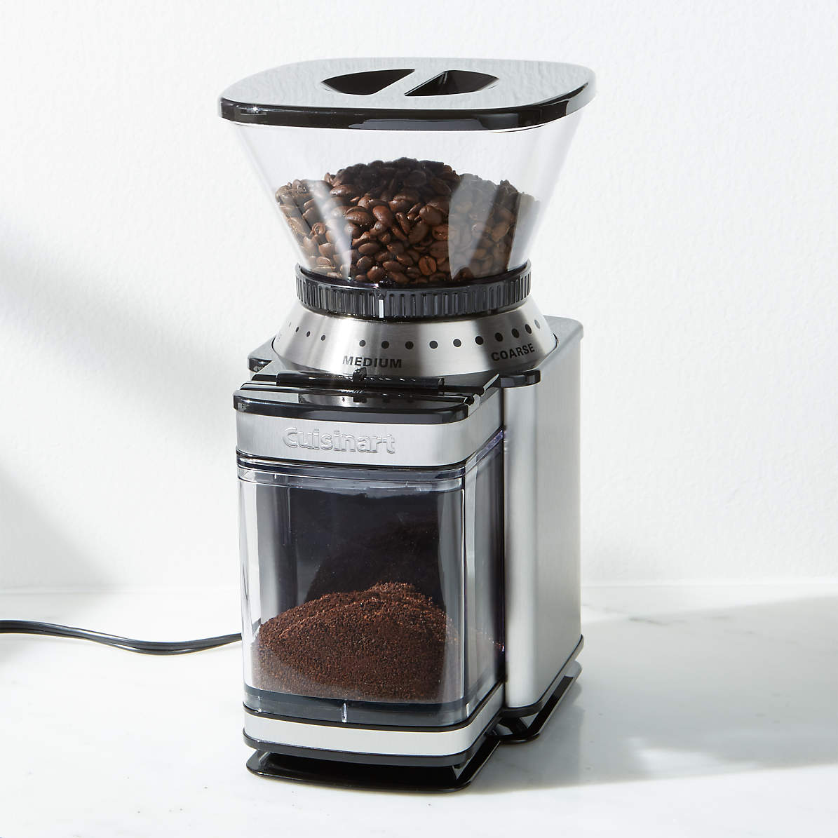 Onverbiddelijk Slang melk wit Cuisinart Supreme Grind Automatic Burr Coffee Grinder + Reviews | Crate &  Barrel