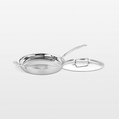 View Cuisinart ® Multi-Clad Pro Tri-Ply Stainless Steel 12" Skillet with Helper Handle and Lid details
