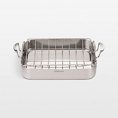 View Cuisinart ® Multi-Clad Pro Tri-Ply Stainless Steel 16" Rectangular Roaster with Rack details