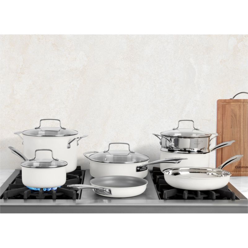 Cuisinart ® -Piece Matte White Stainless Steel Cookware Set