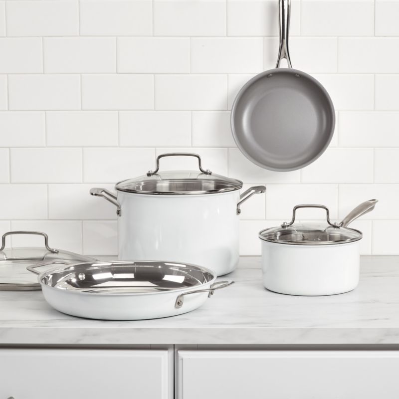 Cuisinart 15-Piece Matte White Stainless Steel Cookware Set