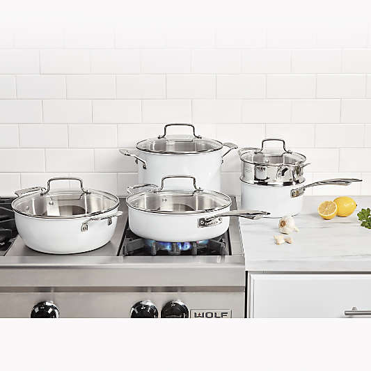 Cuisinart ® 15-Piece Matte White Stainless Steel Cookware Set