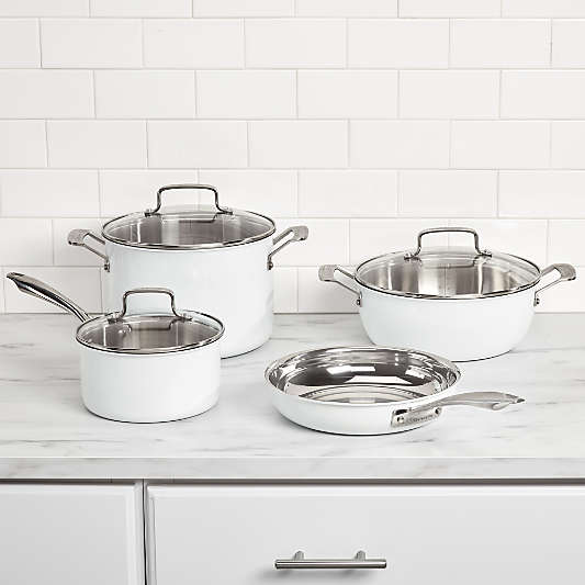 Cuisinart ® 15-Piece Matte White Stainless Steel Cookware Set