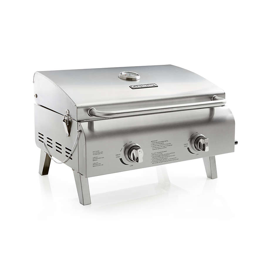 2 Burner Propane Gas Tabletop Grill in Stainless Steel