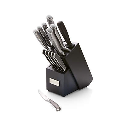 Cuisinart Classic Cutlery 12-Piece Textured Hollow Handle Stainless Steel Block  Set