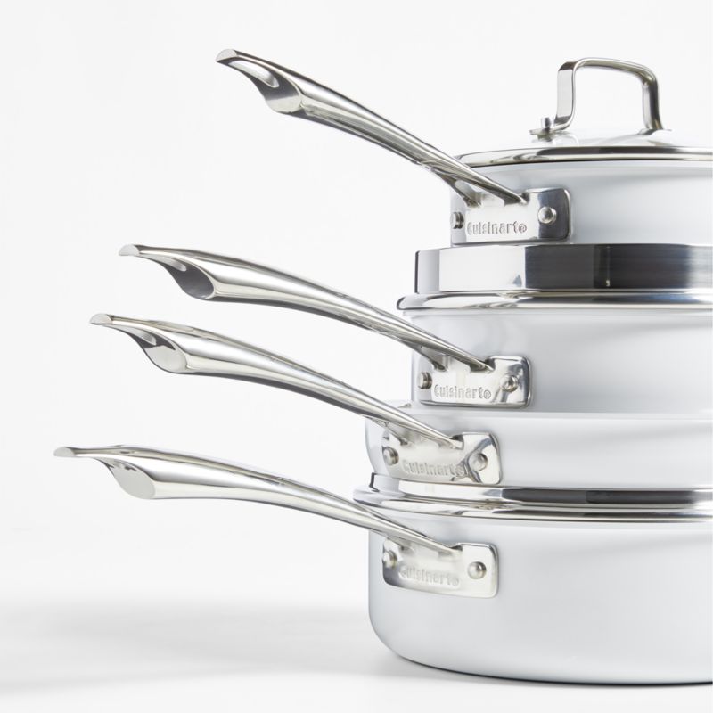 Cuisinart ® -Piece Matte White Stainless Steel Cookware Set