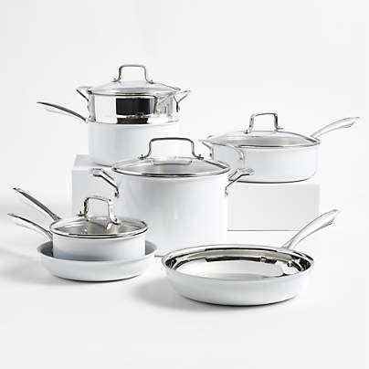 Cuisinart ® 11-Piece Matte White Stainless Steel Cookware Set