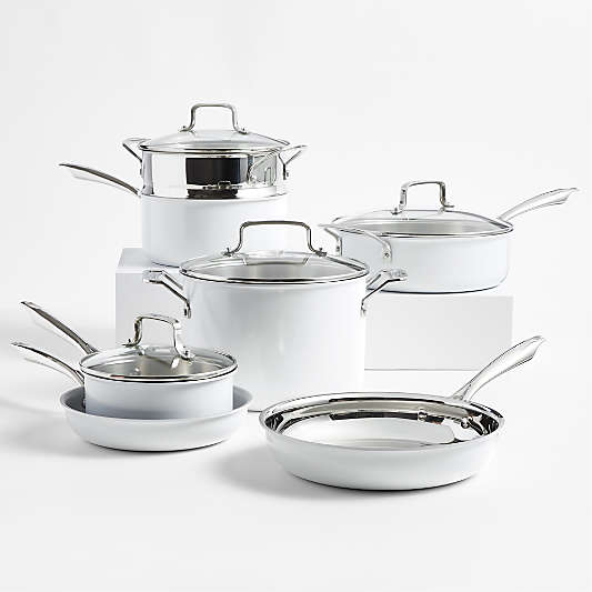 Cuisinart ® 11-Piece Matte White Stainless Steel Cookware Set
