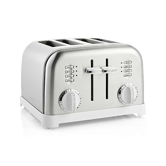 Cuisinart ® Classic White and Brushed Stainless Steel 4-Slice Steel Toaster