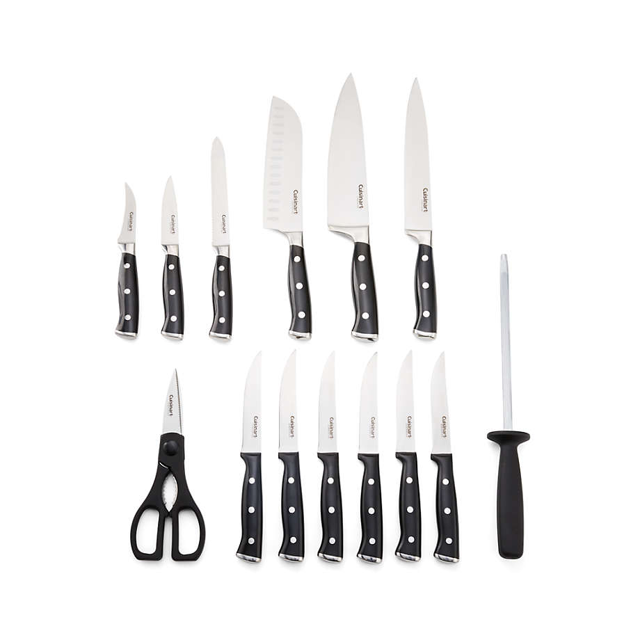 Crate&Barrel Cuisinart ® Triple Rivet 15Piece Knife Block Set Square One