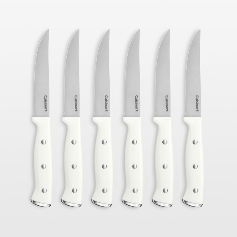 Cuisinart Advantage Color Collection 6-Piece Ceramic Coated Steak Knife Set White