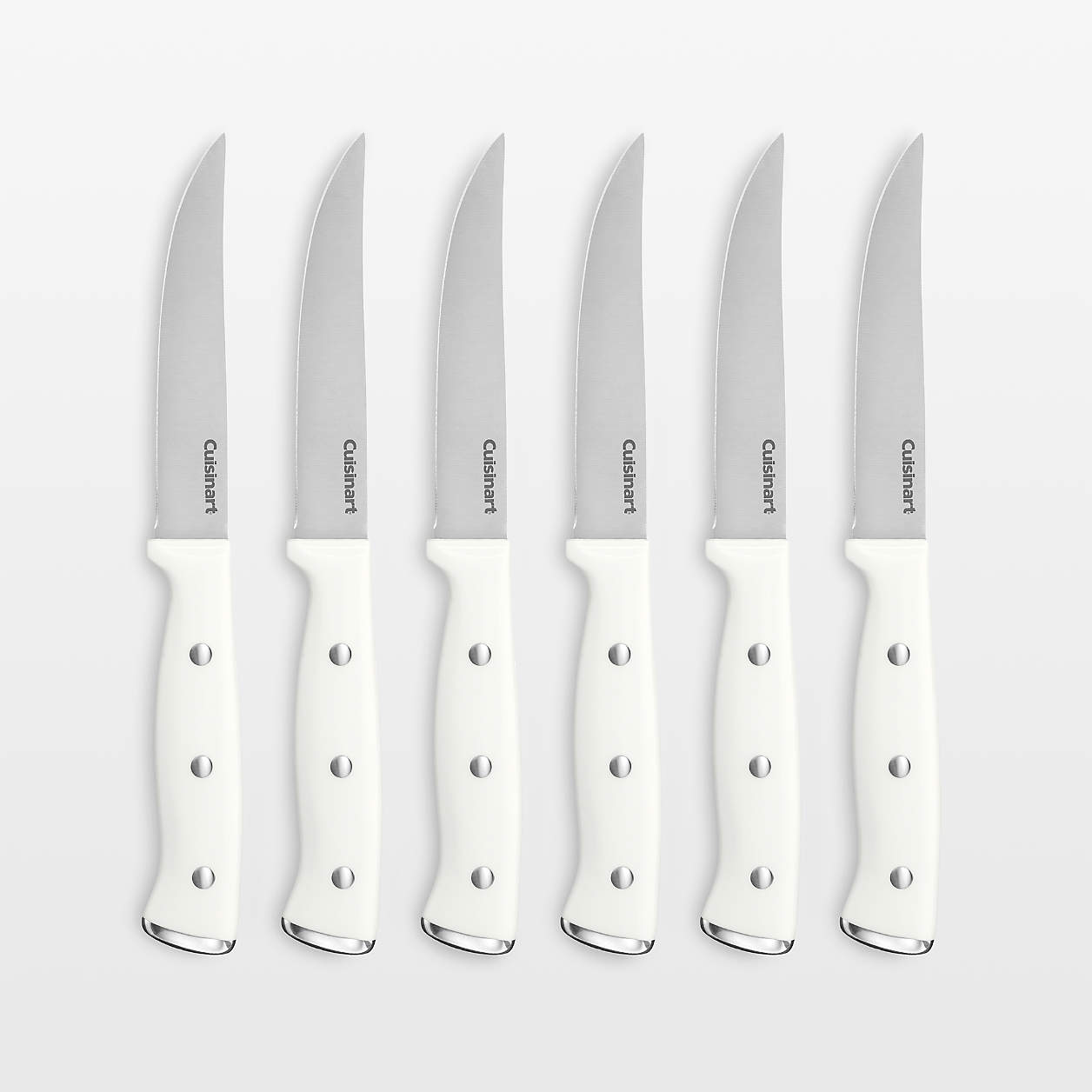 Cuisinart White Triple Rivet 6Piece Steak Knife Set Crate & Barrel