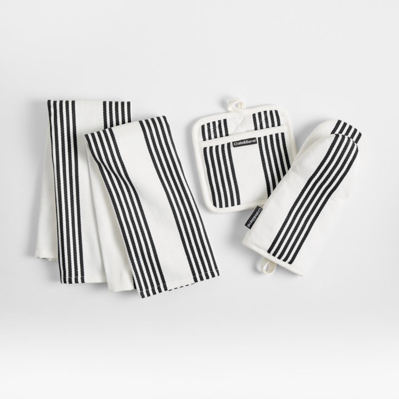 Cuisine Stripe Black Organic Cotton Pot Holder - image 5 of 7