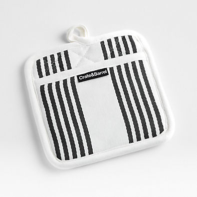 View Cuisine Stripe Black Organic Cotton Pot Holder details