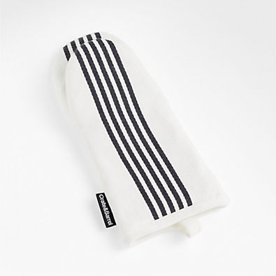 View Cuisine Stripe Black Organic Cotton Oven Mitt details