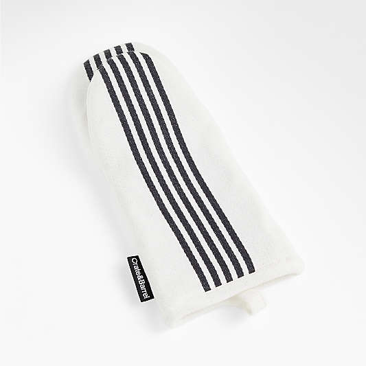 Cuisine Stripe Black Organic Cotton Oven Mitt