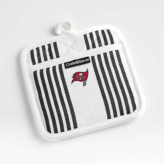 NFL Tampa Bay Buccaneers Cuisine Stripe Black Organic Cotton Pot Holder