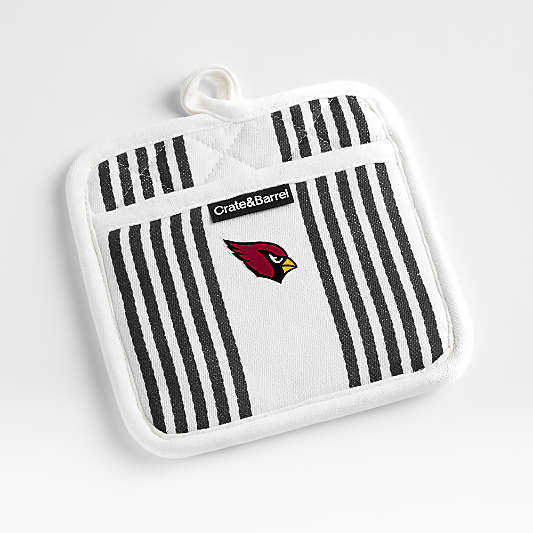 NFL Arizona Cardinals Cuisine Stripe Black Organic Cotton Pot Holder