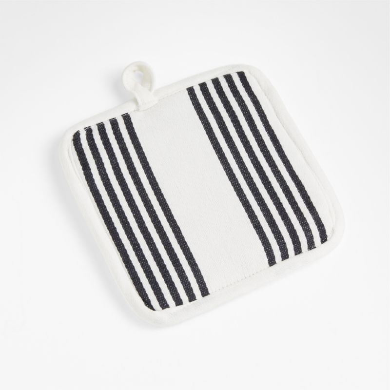 Cuisine Stripe Indigo Organic Cotton Pot Holder + Reviews