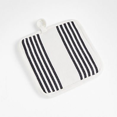 View Cuisine Stripe Black Organic Cotton Pot Holder details