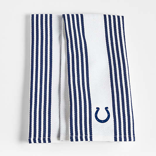 NFL Cuisine White with Indigo Stripe Organic Cotton Dish Towels, Set of 2