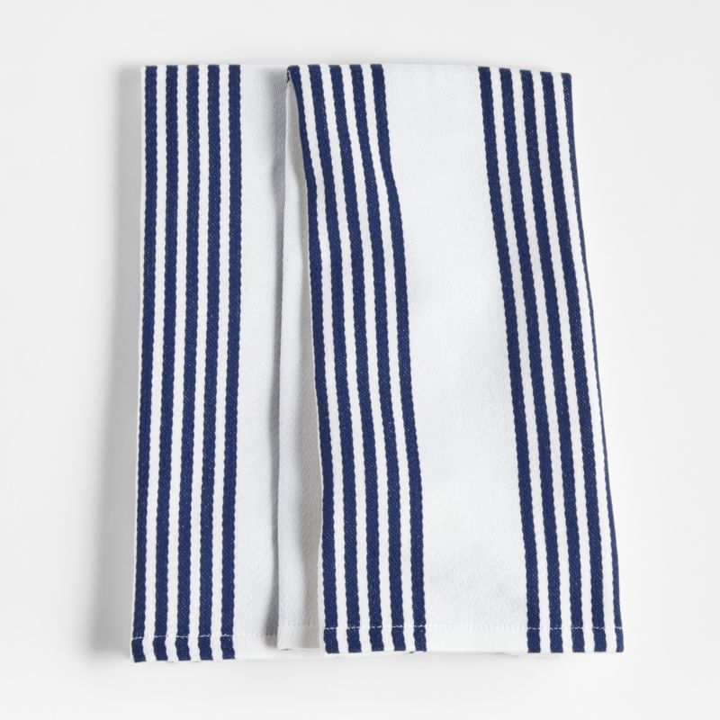 Navy and deals white striped towels