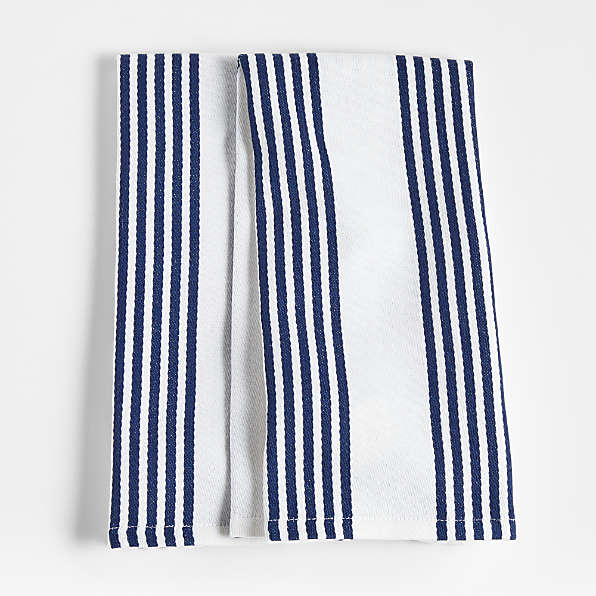 2 Hanging Kitchen Dish Towels With Tops Towel Set Blue Navy 
