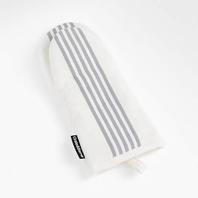 Cuisine Stripe Grey Organic Cotton Oven Mitt