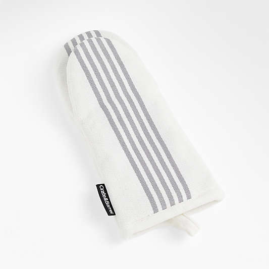 Cuisine Stripe Grey Organic Cotton Oven Mitt