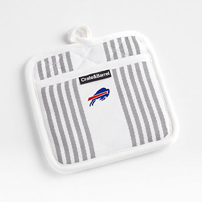 View NFL Buffalo Bills Cuisine Stripe Grey Organic Cotton Pot Holder details