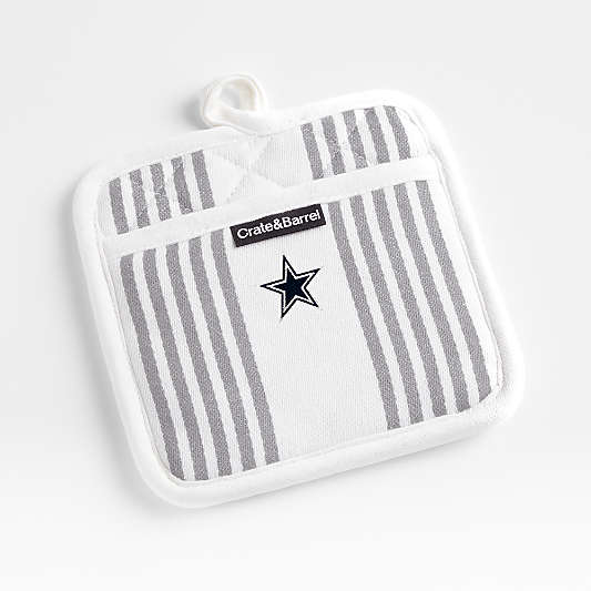 NFL Dallas Cowboys Cuisine Stripe Grey Organic Cotton Pot Holder