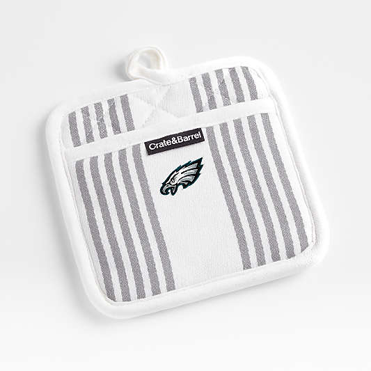 NFL Philadelphia Eagles Cuisine Stripe Grey Organic Cotton Pot Holder