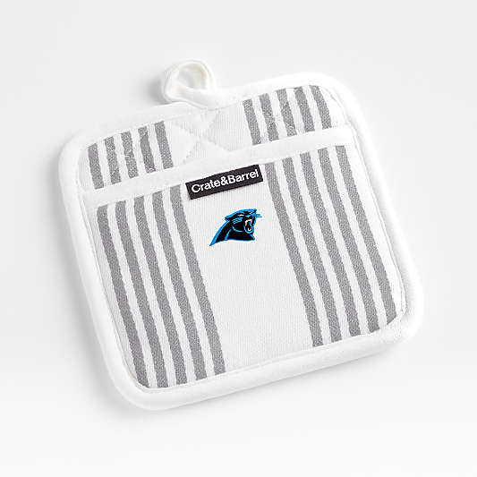 NFL Carolina Panthers Cuisine Stripe Grey Organic Cotton Pot Holder