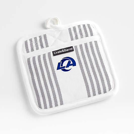 NFL Los Angeles Rams Cuisine Stripe Grey Organic Cotton Pot Holder