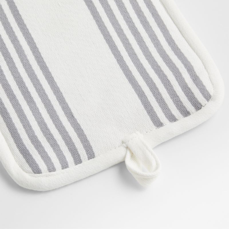 Cuisine Stripe Grey Organic Cotton Pot Holders, Set of 2 - image 2 of 4