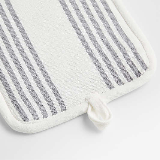 Cuisine Stripe Grey Organic Cotton Pot Holder