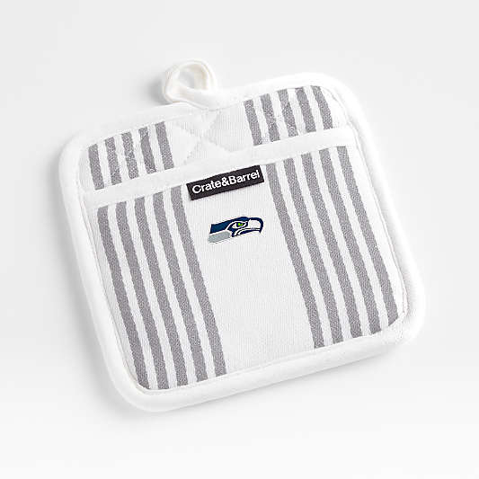 NFL Seattle Seahawks Cuisine Stripe Grey Organic Cotton Pot Holder