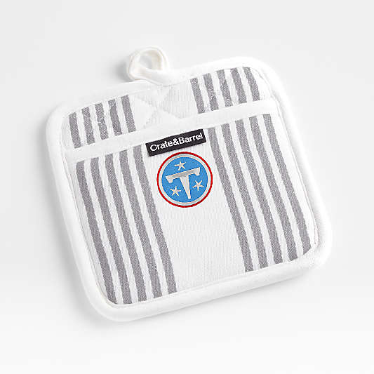 NFL Tennessee Titans Cuisine Stripe Grey Organic Cotton Pot Holder