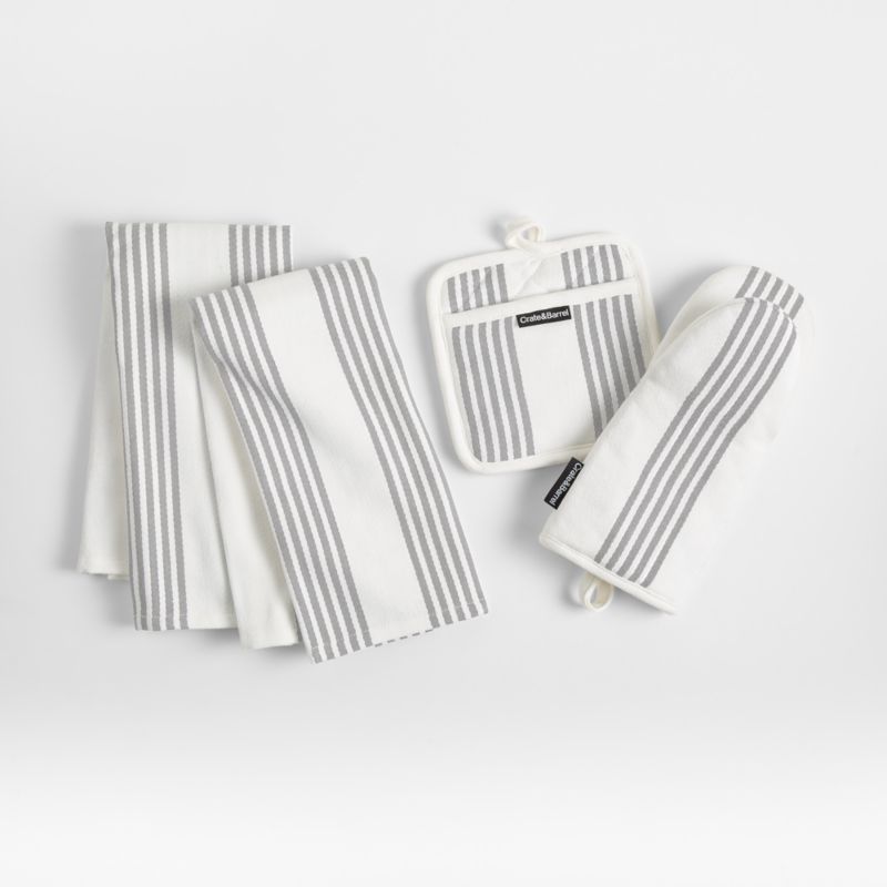 Cuisine Stripe Grey Organic Cotton Pot Holder - image 2 of 6