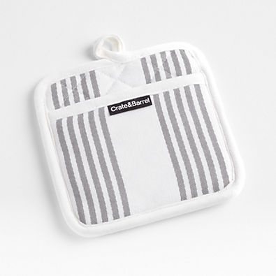 View Cuisine Stripe Grey Organic Cotton Pot Holder details