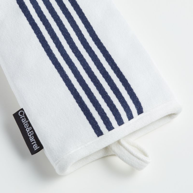 Cuisine Stripe Indigo Organic Cotton Oven Mitt