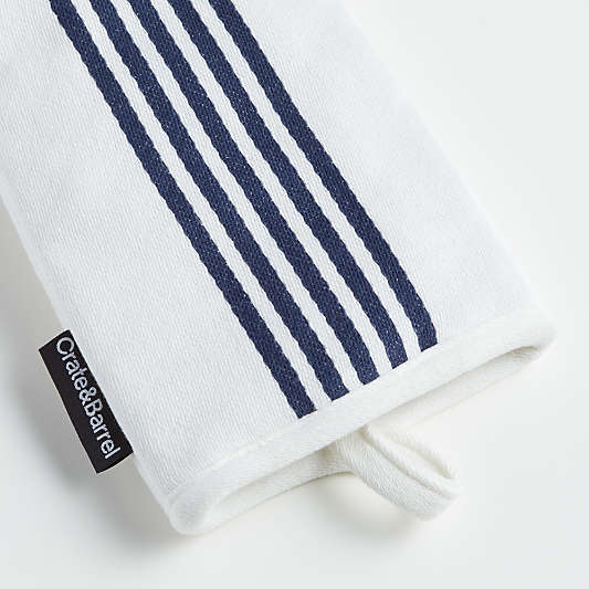 Cuisine Stripe Indigo Organic Cotton Oven Mitt