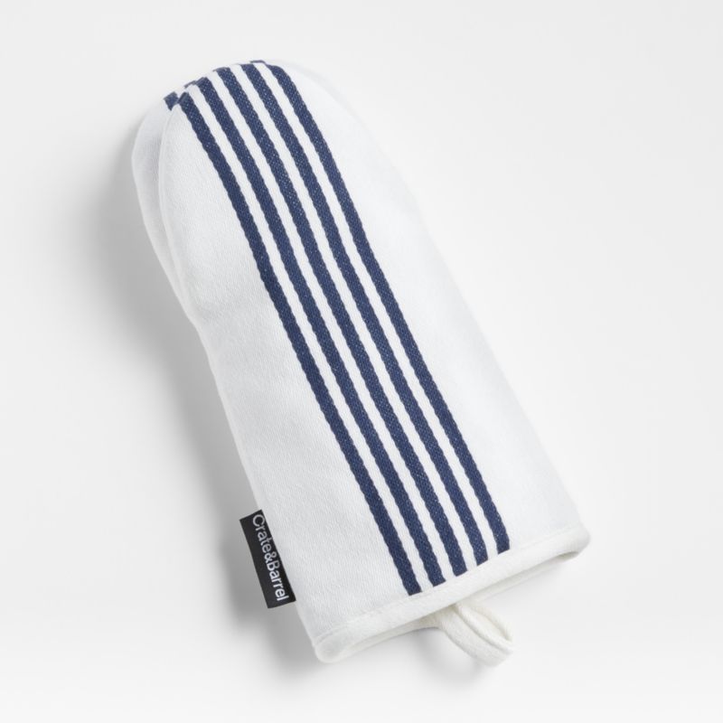 Cuisine Stripe Indigo Organic Cotton Oven Mitt