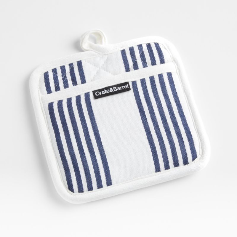 Cuisine Stripe Black Organic Cotton Pot Holder + Reviews