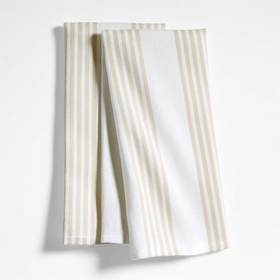 Clorox Dish Cloths - 6 Count (2 Packs of 3 Cloths), White With Tan Stripe