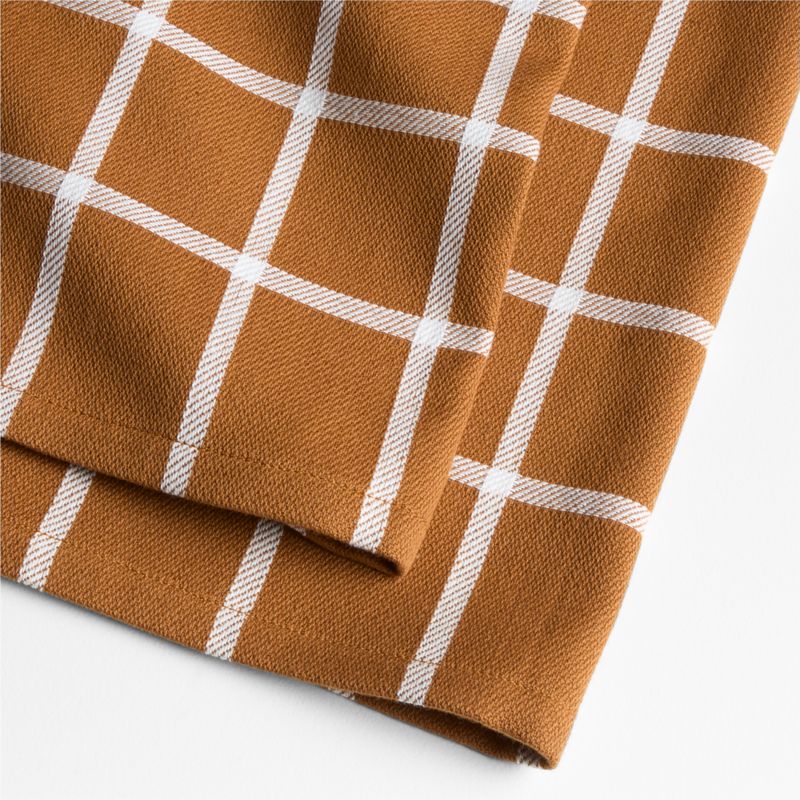 Cuisine Windowpane Brulee Brown Organic Cotton Kitchen Towels, Set of 2 - image 1 of 3