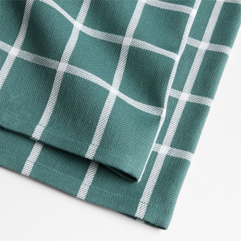 Cuisine Windowpane Pendula Green Organic Cotton Kitchen Towels, Set of 2 - image 1 of 3